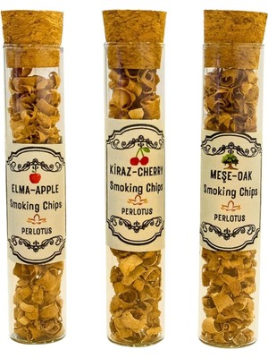 Esmo Home Perlotus Meşe Elma Kiraz Ağacı Viski Tütsüleme Talaşı 5 gr x 3 Adet Camtüpte