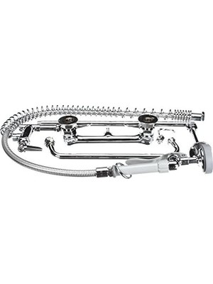 Esmo Home T&s B-0133-ADF12-B Kolay Kurulumlu Duvara Monte Ön Durulama Musluğu, Ticari Mutfaklar Için. Duvar Braketi ve 30 cm Ek Musluk Dahildir. Sprey Başlığı, 1,15 Gpm Akış Hızına Sahip Yeni Doe