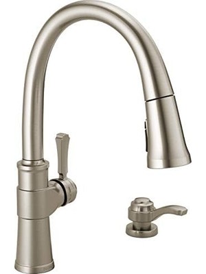 Esmo Home Spargo Fırçalanmış Nikel Mutfak Bataryası, Aşağı Çekmeli Püskürtücülü Mutfak Bataryaları, Mutfak Lavabo Bataryası, Mutfak Lavabo Bataryası, Sabunluk, Spotshield Paslanmaz 19964Z-SPSD-DST