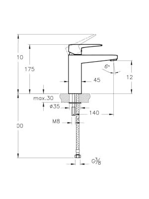 Esmo Home Root Square A4273134 Yüksek Lavabo Bataryası, Fırçalı Nikel