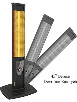 Esmo Home Mirkraft Nobility 2500 W Karbon Infrared Dikey Elektrikli Isıtıcı Soba (Nobility)
