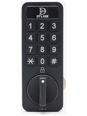 Esmo Home Elektronik Dolap Kilidi – Dijital Şifreli Tuş Takımı, Type-C Şarjlı, Anahtarsız Akıllı Güvenlik, Ofis, Ev ve Çekmeceler Için