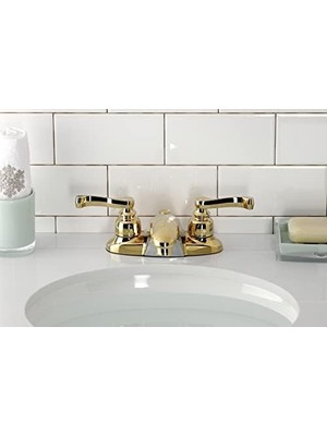 Esmo Home KB8622FL Royale 10,16 cm Orta Set Banyo Bataryası, Cilalı Pirinç