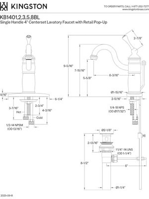 Esmo Home Pirinç Viktorya Çağı Mono Blok Wc Musluk, KB1408BL