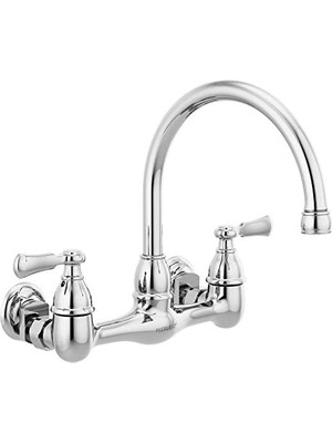 Esmo Home P2765LF Elmhurst Iki Saplı Mutfak Bataryası Duvara Montaj, Krom