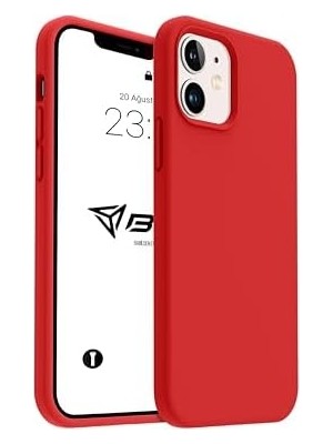 Esmo Home Kılıf Ince Sıvı Silikon 3 Katmanlı Tam Kaplamalı Yumuşak Jel Kauçuk Kılıf Kapak (Açık Kırmızı, 11)