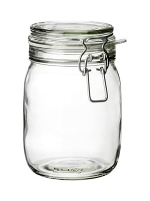 Esmo Home Ikea Kavanoz Hava Geçirmez Kilitli Kapağa Sahiptir Contalı Aroma Koruyucu A Kalite 1 Lt 17X12 cm