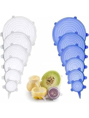 Esmo Home Tüm Kaplara Uyumlu Silikon Kapaklar Tazeliği Koruyan 6 Parça Silikon Kapak Takımı 6 Lı Strech Kapak