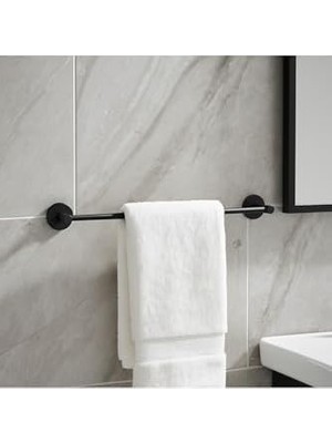 Esmo Home Yapişkanli &vidali Uzun Havlu Askiliği-Siyah