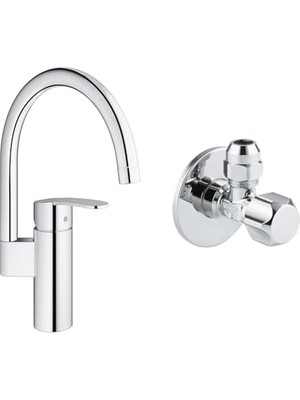 Esmo Home Wave Cosmopolitan Eviye Bataryası Krom + 2 Adet 55MM Ara Musluk Seti