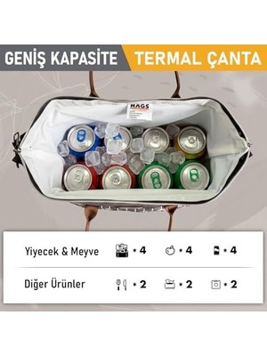 Esmo Home Haegs Kadın Termal Çanta, Yalıtımlı Yemek Taşıma, Bayan Beslenme Çantası, Sızdırmaz Beslenme Kutusu, Yetişkinler ve Çalışanlar Için 11L Gri