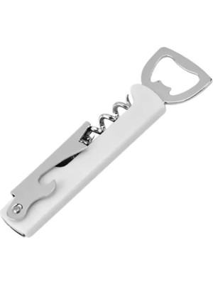 Esmo Home Beyaz Metal Çok Fonksiyonlu Şişe ve Tirbuşon Açacak – 12 cm | 3’ü 1 Arada Şık ve Dayanıklı Tasarım
