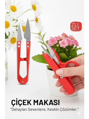 Esmo Home Profesyonel 2'li Mini Budama Seti Çelik Ultra Keskin Çiçek ve Bitki Makası, 722647