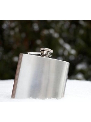 Esmo Home Perlotus 5 Oz 150 cc Cep Tipi Vidalı Kapak Çelik Konyak Viski Içki Matarası(Hunili)