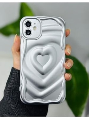 Esmo Home 11 ile Uyumlu 3D Mat Kabartma Kalp Desenli Darbe Önleyici Kamera Korumalı Silikon Kılıf