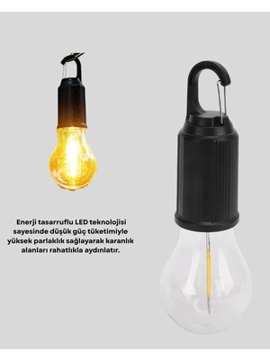 Ronanna Taşınabilir Şarjlı LED Kamp Lambası – Type-C Girişli ve Kancalı Tasarım