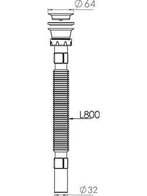 Esmo Home Yüksek Kaliteli Çelik Süzgeçli Lavabo Gider Hortumu,pratik Körüklü Sifon,uzun Eviye Gider Borusu (150CM)