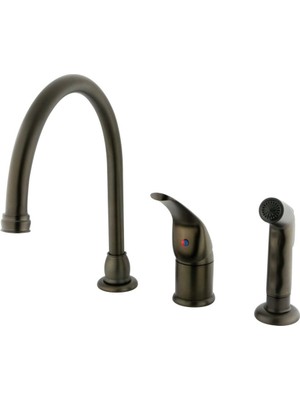 Esmo Home Pirinç KB825 Chatham Kolu Griff Mutfak Armatürü ile Spray, Yağla Ovulmuş Bronz