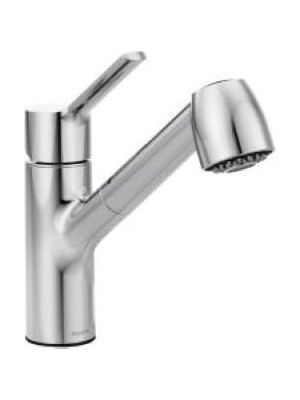 Esmo Home 7585C Method One-Handle Pullout Modern Kitchen With Power Clean, Chrome