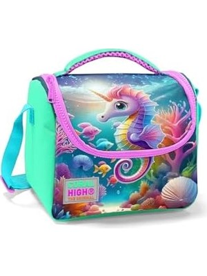 Esmo Home Coral High Kids Mavi Su Yeşili Denizatı Desenli Thermo Beslenme Çantas 11788