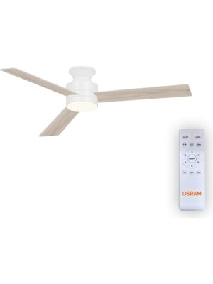 Esmo Home Ceiling Blade Fan 18W 3 Kanatlı Beyaz Kumandalı Tavan Vantilatörü