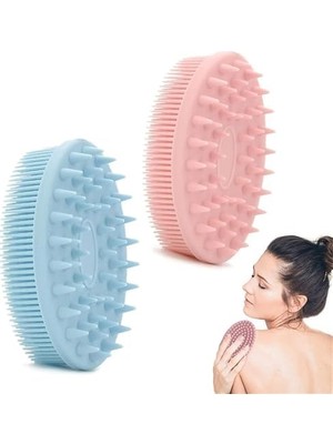 Esmo Home 2'si 1 Arada Banyo ve Şampuan Fırçası, 2 Adet Yumuşak Silikon Peeling Fırçası, Parlak Cilt Için Silikon Banyo Lifi, Nazik Köpük ve Temizlik Için