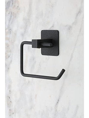 Esmo Home Banyo Yapışkanlı Siyah Kare Açık Tuvalet Kağıtlığı Wc Kağıtlık Tuvalet Kağıdı Askısı