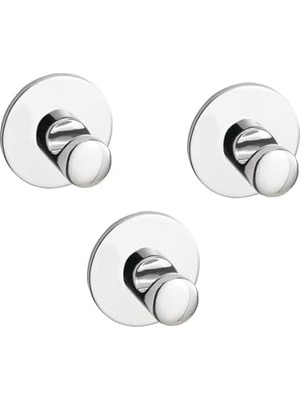 Esmo Home Skoghall Kanca, Kendinden Yapışkanlı, Krom Kaplama, 3 Adet, 160 x 100 mm
