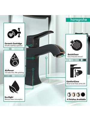 Esmo Home 31075921 Metris C 1 Delikli Banyo Bataryası, Kol Kolu, Yağla Pürüzsüzleştirilmiş Bronz, Dakikada 1,5 Galon