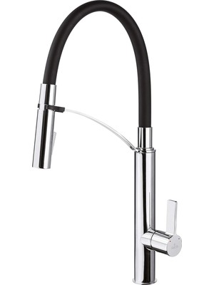 Esmo Home Deante Gerbera Siyah Krom Mutfak Bataryası