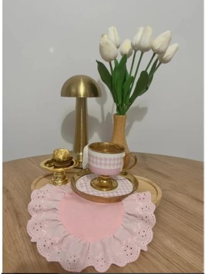 Esmo Home Nurgita Home Fisto Fırfırlı Kahve Yanı Sunumluk & Koktyel Peçetesi & Soft Luxury Kahve Sunum Peçetesi (1 Adet)