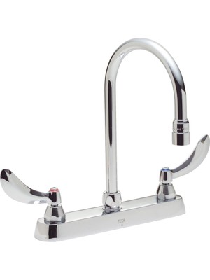 Esmo Home Musluk 26C3934 26T, Iki Kulplu 8 Inç Döküm Güverte Montajlı Musluk, Krom, 6.5 x 7.7 x 12 Inç