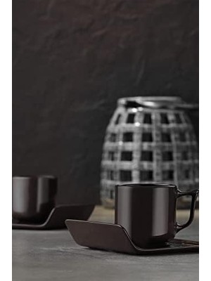 Esmo Home Kütahya Porselen Despina 4 Parça 2 Kişilik Kahve Takımı Siyah