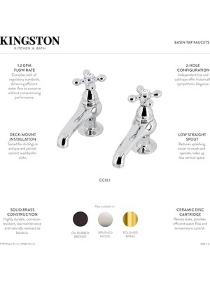 Esmo Home CC7L8 Lavabo Bataryası, Fırçalanmış Nikel 4 x 3,5 x 1,75