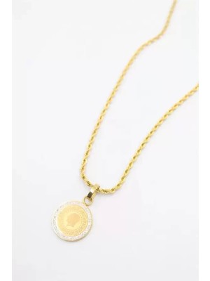 Herşey Trend Herşeytrend Çeyrek Kolye - 60 cm - Altın