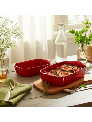 Esmo Home Emile Henry Fırın Kabı Dikdörtgen 2 Li KIRMIZI/BURGUNDY(EH349802)