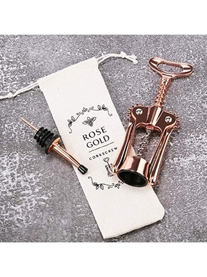 Esmo Home Şarap Şişesi Açacağı Kanat Tirbuşon, Godmorn Gül Altın Bira Şişe Açacağı, Şarap Dökümlü Şirin Paslanmaz Çelik Kanatlı Tirbuşon, Mutfak Barları Için Pembe Mantar Vidalı Şarap Aksesuarları Anneler Günü