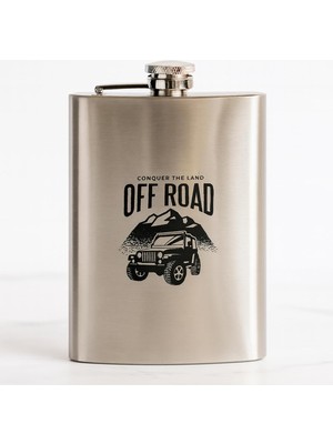 Esmo Home Perlotus 8 Oz 235 cc Hunili Cep Tipi Kapaklı Çelik Off Road Temalı Içki Matarası