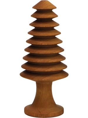 Özgürce Doğal Masif Ahşap Spiral Çam Ağacı Dekorasyonu 18X9 cm