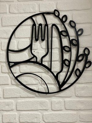 Özgürce Modern Metal Duvar Tablosu, Mutfak Dekoru, 58X58 Cm, Şık Tasarım