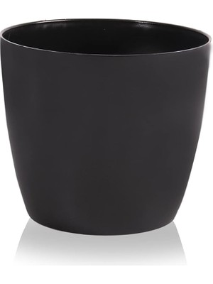 Sprout Store YK02 Yakut Saksı No:2 Drenaj Aparatı ile Birlikte 14CM, 1,9 Litre Siyah