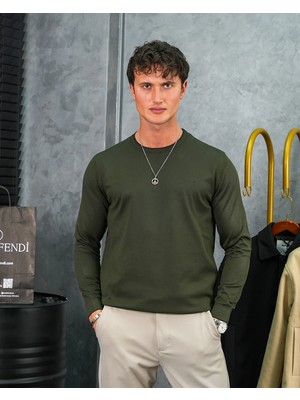 Modefendicom Yüksek Kalite Merserize Kumaş Bisiklet Yaka Triko