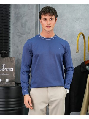 Modefendicom Yüksek Kalite Merserize Kumaş Bisiklet Yaka Triko