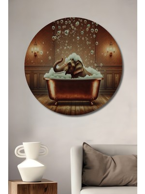 Özgürce Köpüklü Banyoda Keyifli Dekoratif Yuvarlak Tablo, Salon ve Mutfak Için