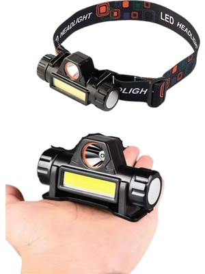 Ronanna Kafa Lambası Çalışma Işığı Süper Parlak Mıknatıslı Lityum Lion Pilli