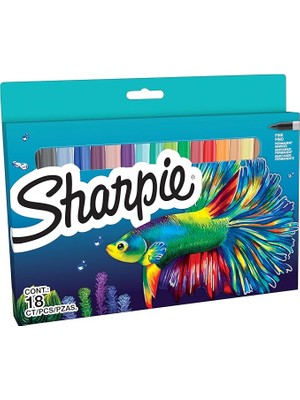 Sprout Store Fine Permanent Markör 18LI Kutu- Balık