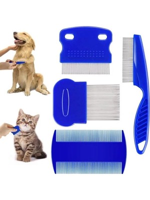 Ronanna 4'lü Bit Evcil Hayvan Tarak Seti Kedi Köpek Bit Tarak Seti Pire Tarağı