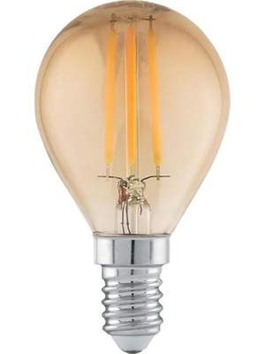 Sprout Store LED Filament Ampul 4 Watt E14 Duy Sarı Işık Dekoratif Vintage Aydınlatma (1, G45 Amber Cam)