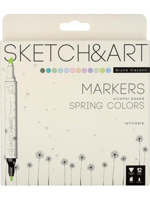 Sprout Store Visconti Brush Pen Çift Taraflı Marker Kalem Seti 12LI 22-0076/08