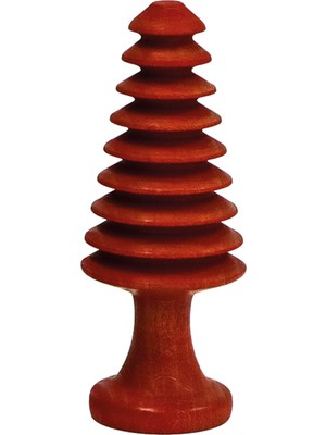 Özgürce Doğal Masif Ahşap Spiral Dekoratif Obje, Yılbaşı Çam Ağacı 14X8 cm